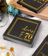 Cheers to Years Cocktail Napkins - 50 PK - 3-Ply Birthday Napkins 5x5