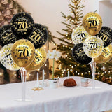 4 Set Black Gold Balloon Stand Kit for Birthday Decorations for 70th