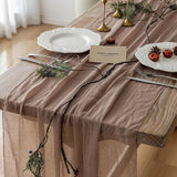 Keketoarrange Cheesecloth Table Runner Nude Gauze Rustic Boho Coffee