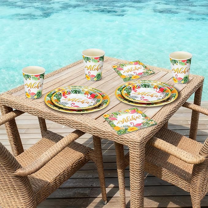 200 Pcs Tropical Hawaii Aloha Party Supplies Serve 50 Guests Luau