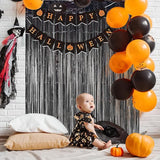 BRAVESHINE Black Party Foil Fringe Curtains - 2 Pack Metallic Tinsel