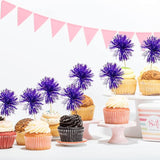 Gyufise 30Pcs Foil Firework Cupcake Toppers Sparkle Tinsel Cake #14