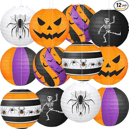 Halloween Party Decorations Black Orange Purple Hanging Spider Bat