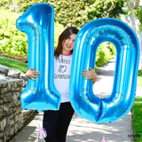 Giant Blue 0 Number Balloons - 40 Inch | 0 Digit Balloon for Ocean