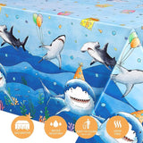 WERNNSAI Shark Table Cloth - 2PCS 54” x 108” Under The Sea Tablecloth