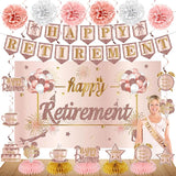 20PCS Retirement Party Decorations Kit for Women Pink Rose Gold