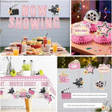 213 PCS Pink Movie Night Decorations Movie Theme Party Supplies