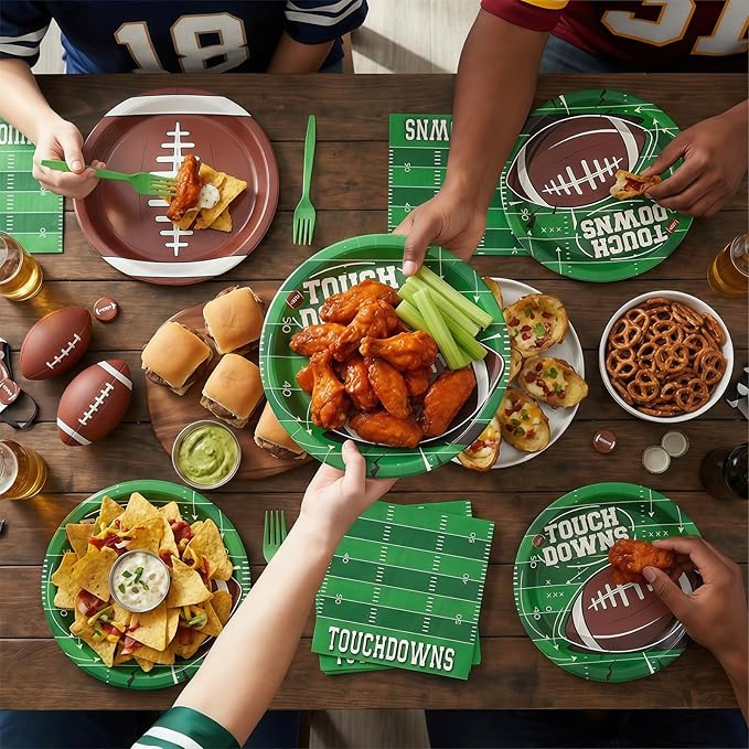 96 Pcs Football Party Decorations Tableware Set Football Theme