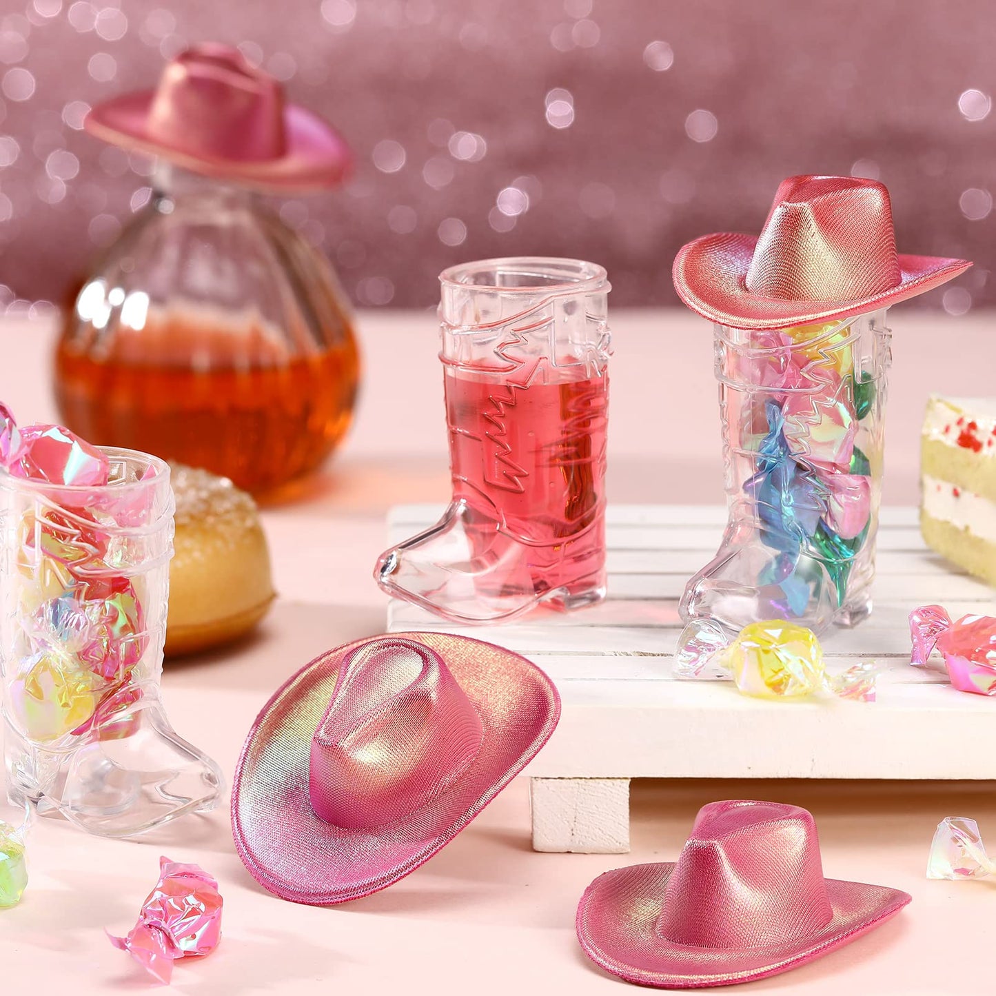 Vesici 20 Pcs Mini Cowboy Boot Shot Glasses Western Cowgirl Shot Boot