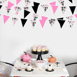 31Ft Pink Black Halloween Party Decorations Spider Bow Pumpkin Skull