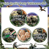 192 Pcs Dinosaur Birthday Party Supplies Jurassic Dinosaur Plates