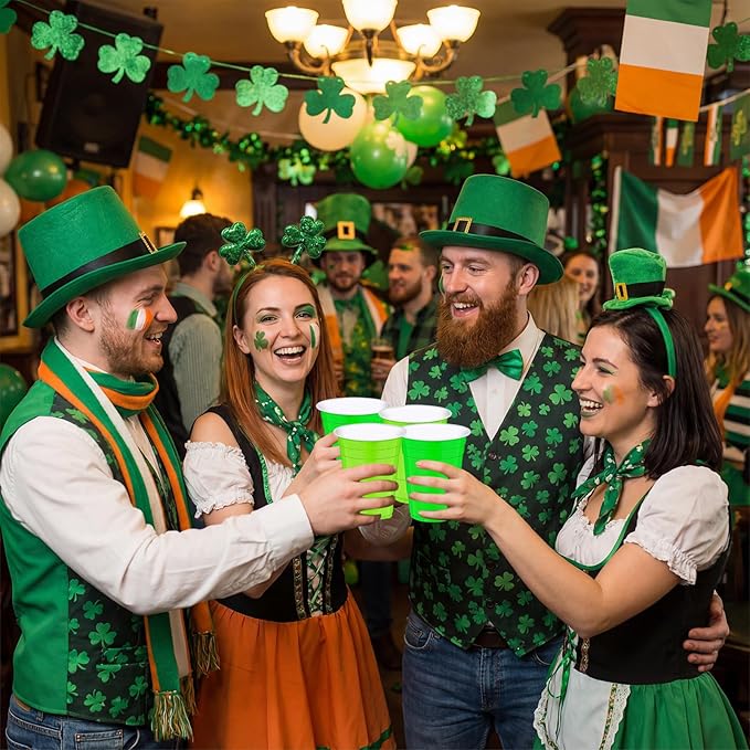 120 Pcs st. patrick's Day Plastic Cups Green Disposable Plastic Cups