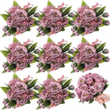 8 Bundles Artificial Peonies Flowers Boho Faux Flowers Arrangements #7