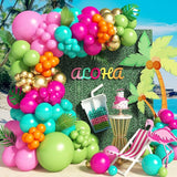 138pcs Flamingo Tropical Luau Balloons Arch Garland Kit Olive Green
