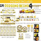 345 Pcs Construction 4th Birthday Party Supplies Dump Truck Four