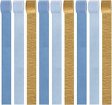 Light-Dusty Blue Gold Party-Decorations Streamers - 9 Rolls Birthday