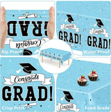 2Pcs Graduation Tablecloths, 108" X 54" Skyblue Graduation Table