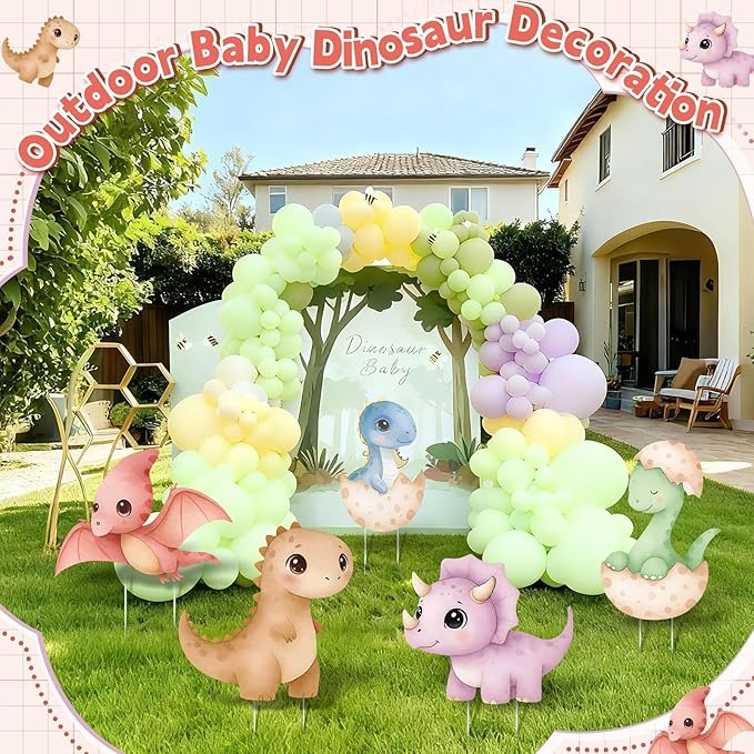 5Pcs Dinosaur Baby Shower Decorations Large Baby Dinosaur Cardboard