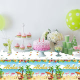 Tevxj 3 Pieces Tropical Luau Party Tablecovers Hawaiian Beach Theme