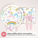 96Pcs Magical Pastel Unicorn Birthday Party Decorations 350 GSM