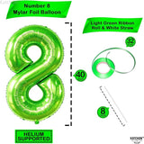 KatchOn, Light Green Number 8 Balloon - 40 Inch | Green Neon 8