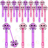 RoundFunny 24 Pcs Skull Mini Bubble Wands Skeleton Theme Party