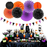 Black Orange Purple Halloween Party Decorations 20pcs Paper Lanterns