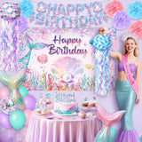 Mermaid Birthday Decorations 41Pcs Mermaid Party Supplies Include