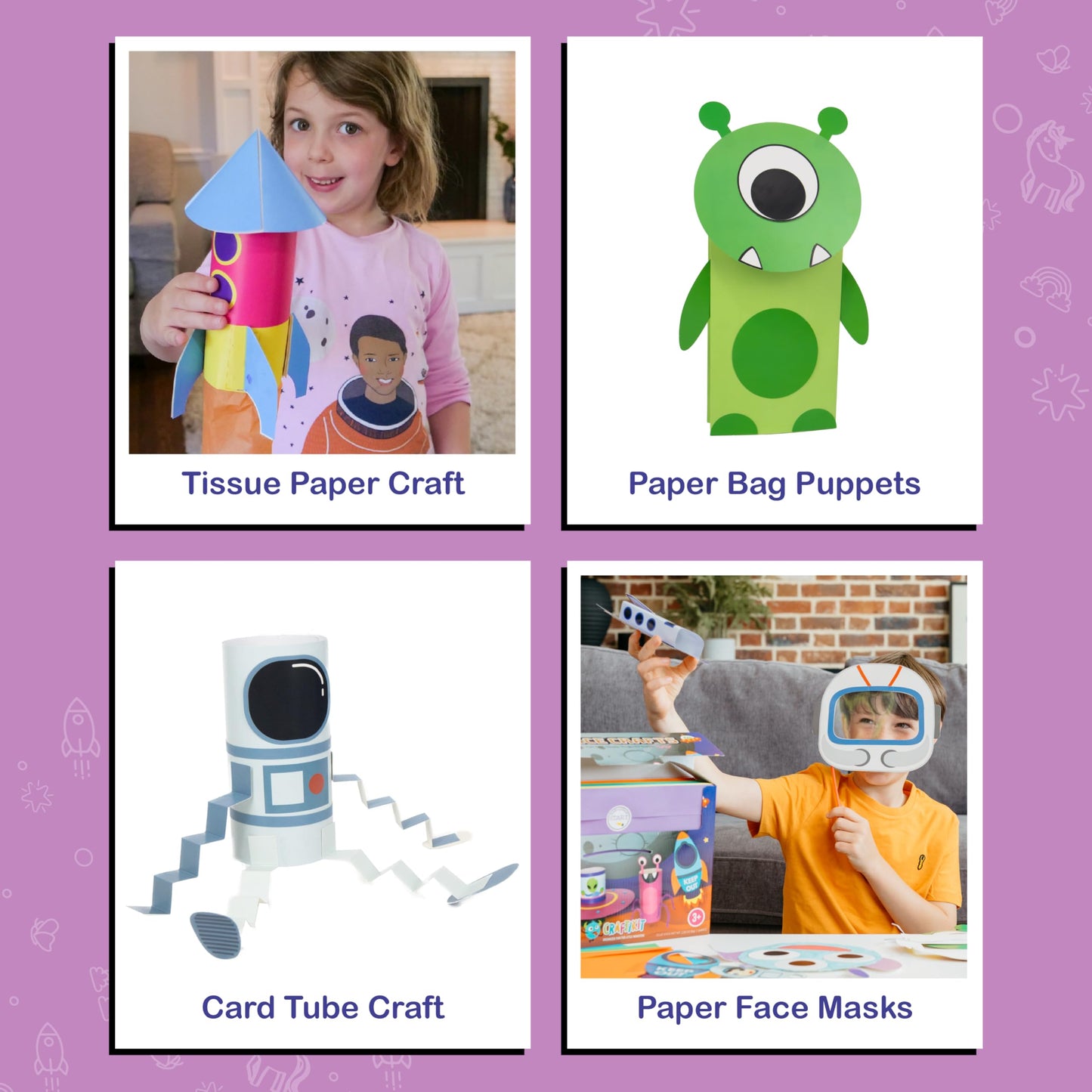 Craftikit® 20 Space Arts & Crafts for Kids - All-Inclusive Fun Toddler