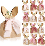 Affrolling 24 Set Boho Bow Easter Bunny Party Favor Bags DIY Bunny #5