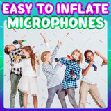 Inflatable Microphones for Parties - (Pack of 24) 10-inch Neon Colors
