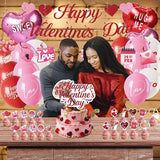 Happy Valentines Day Decorations Party Set Red Heart Decor Themed