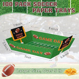 100Pcs Football Party Supplies 5lb Food Plates Paper Trays #2