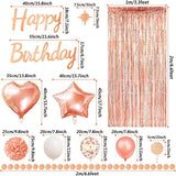 Rose Gold Birthday Party Decorations Happy Birthday Banner Rose