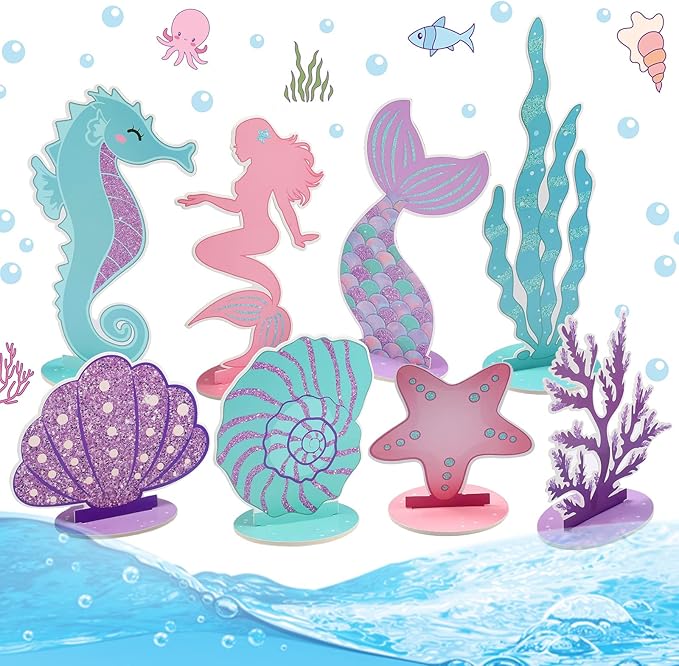Mermaid Party Decorations Glitter Mermaid Table Centerpiece for