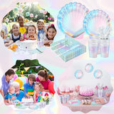 144 Pcs Mermaid Birthday Party Supplies Tableware Includes Mermaids