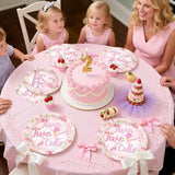 96Pcs Ballerina 2nd Birthday Party Supplies Pink Ballet Tutu Cute