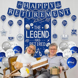 Roetyce Retirement Party Decorations for Men Women, Blue Silver Happy