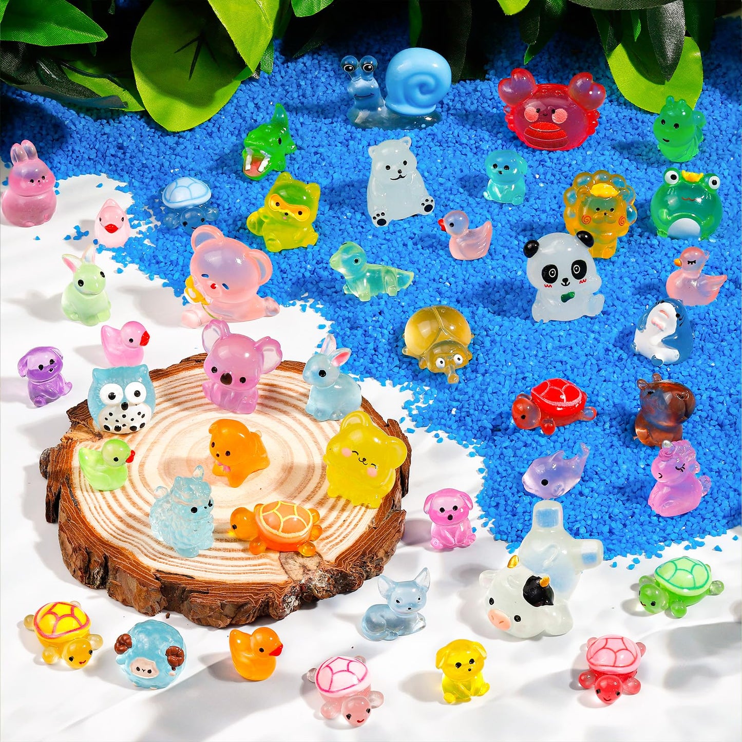 80 Pcs Luminous Mini Resin Animals 80 Styles Tiny Little Glow in The