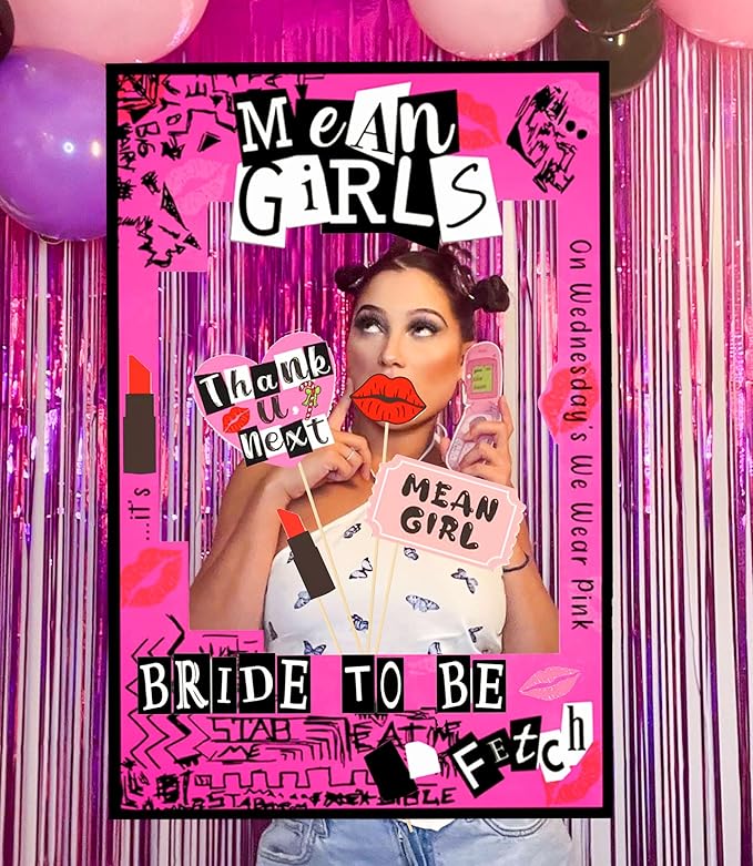 Mean Girl Bachelorette Party Photo Booth Props Frame Bachelorette