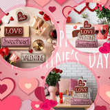 4 Pcs Valentine Table Decoration Wooden Be Mine Heart Decor
