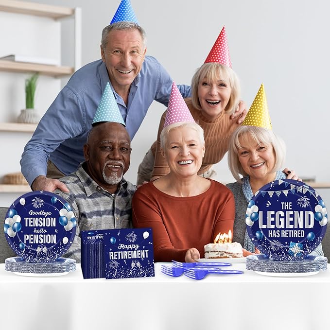 100PCS Retirement Party Supplies The Legend Has Retired Paper Plates