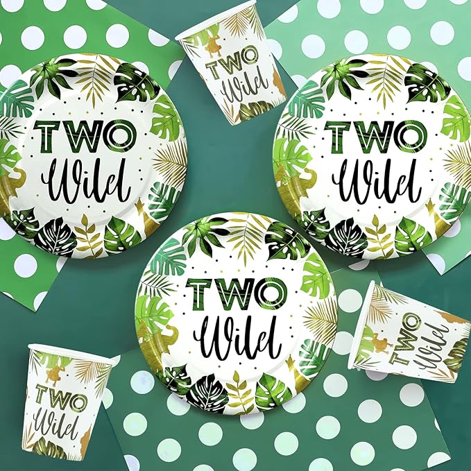 Two Wild Birthday Decorations Tableware Safari Jungle Theme 2nd