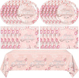 41Pcs Rose Gold Birthday Party Decorations Happy Birthday Plates and