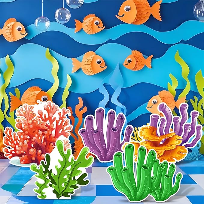 5 Pcs Large Under The Sea Stand Decoration 16.5 to 26.4 inch Corals