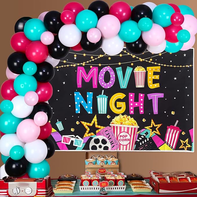 Movie Night Birthday Party Decorations for Girls Movie Theme Party