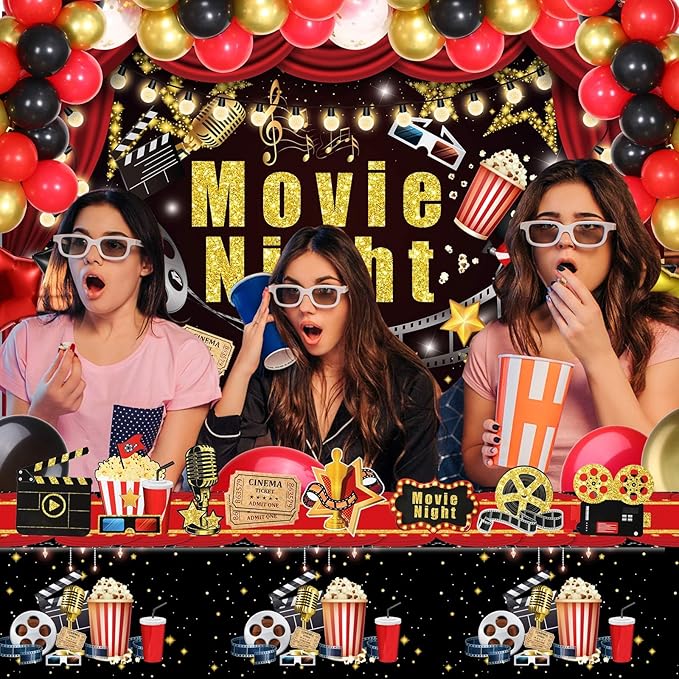 99 Pcs Movie Night Party Decorations Kit Film Supplies Include