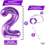 KatchOn, Purple Number 2 Balloon - Giant, 40 Inch | Two The Moon