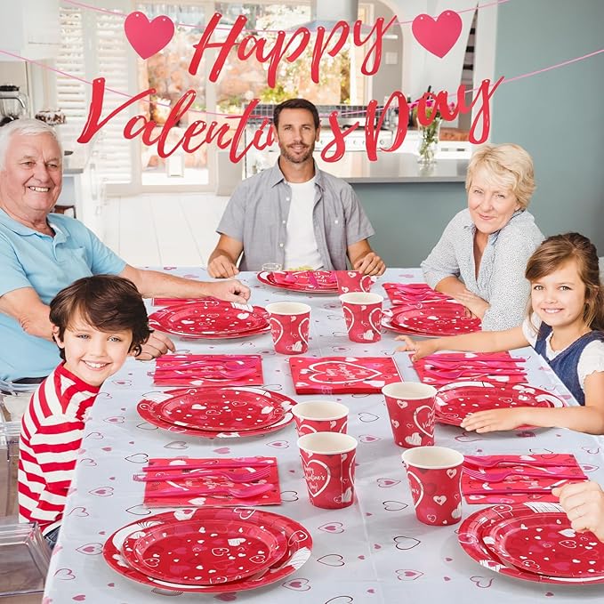 166 Pcs Happy Valentine's Day Party Supplies Valentine's Day