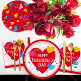 Valentine's Day Party Supplies Set for 50 Elegant Disposable Paper